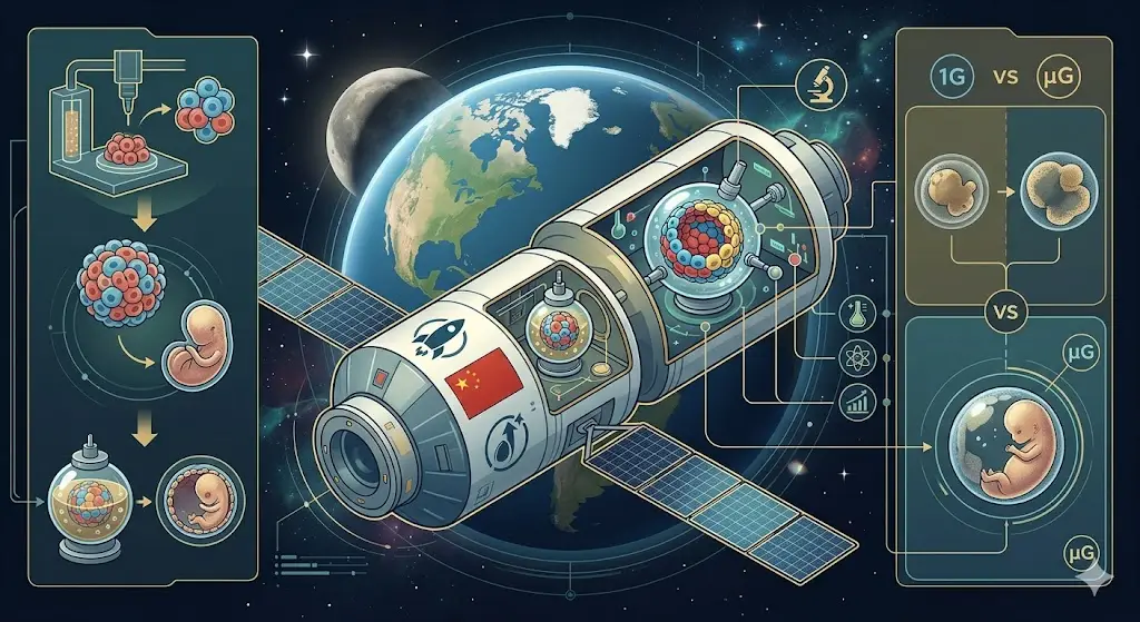China envia “embriões artificiais” ao espaço para entender se humanos podem se reproduzir fora da Terra