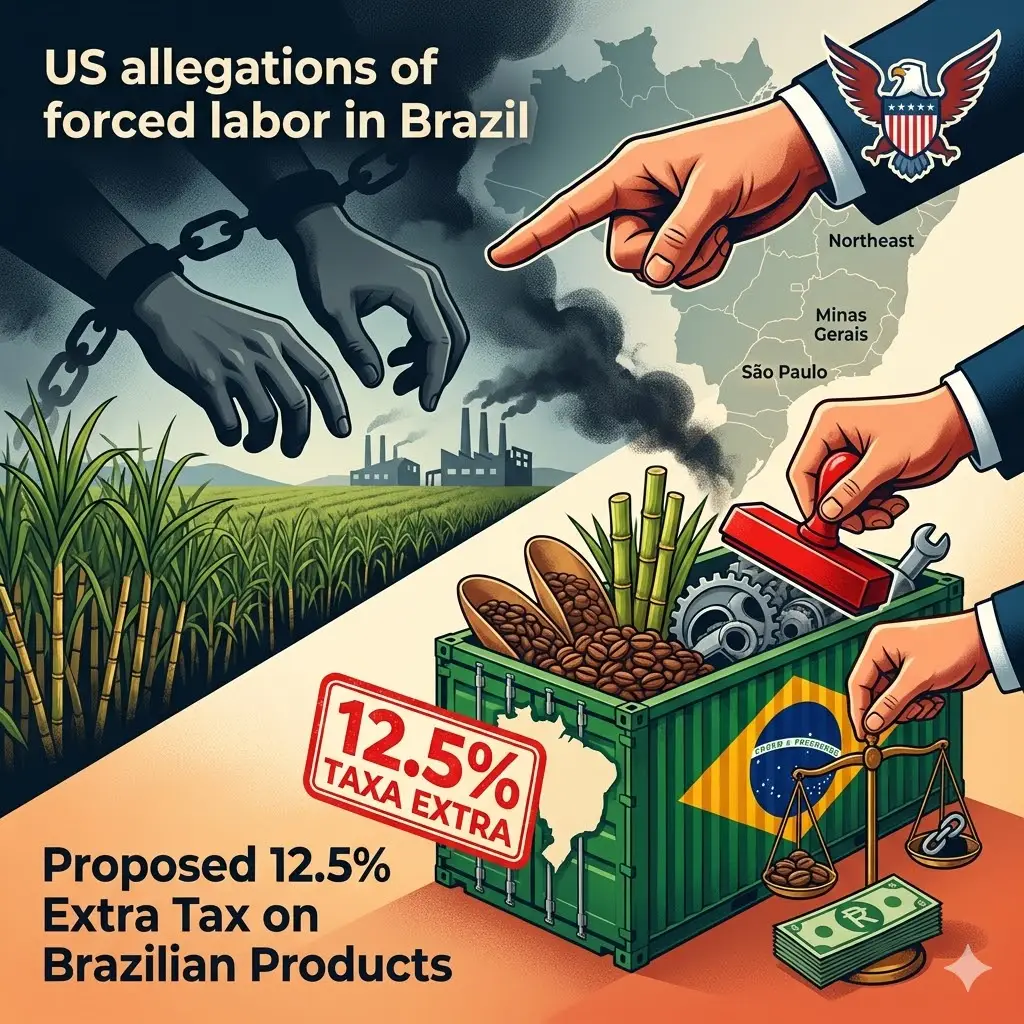 EUA alegam trabalho forçado no Brasil e propõem taxa extra de 12,5% sobre produtos brasileiros