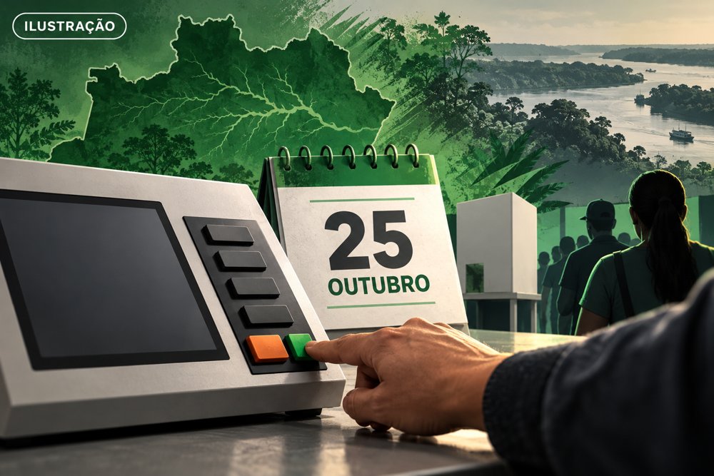 Ilustração sobre a votação de 25 de outubro no Amazonas.