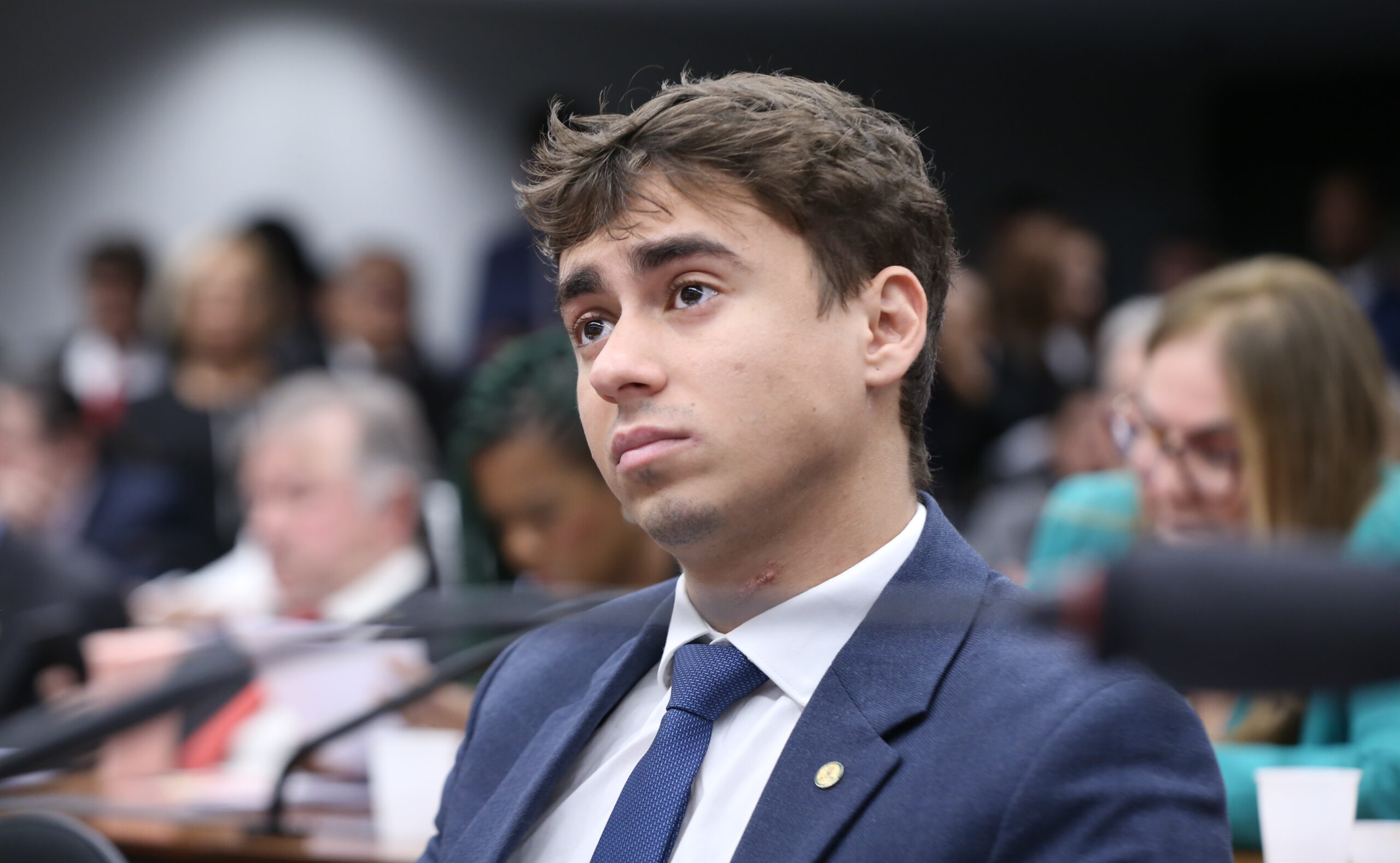Nikolas Ferreira na Câmara dos Deputados, em fotografia de arquivo.